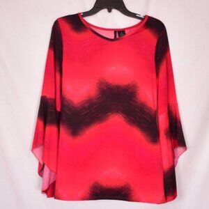 New Directions Blouse Scoop Neck 3/4 Bell Sleeve Size Medium